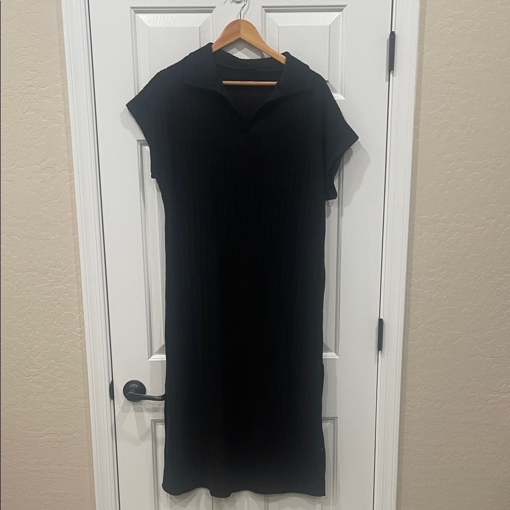 SHEIN Elegant Black Midi Dress